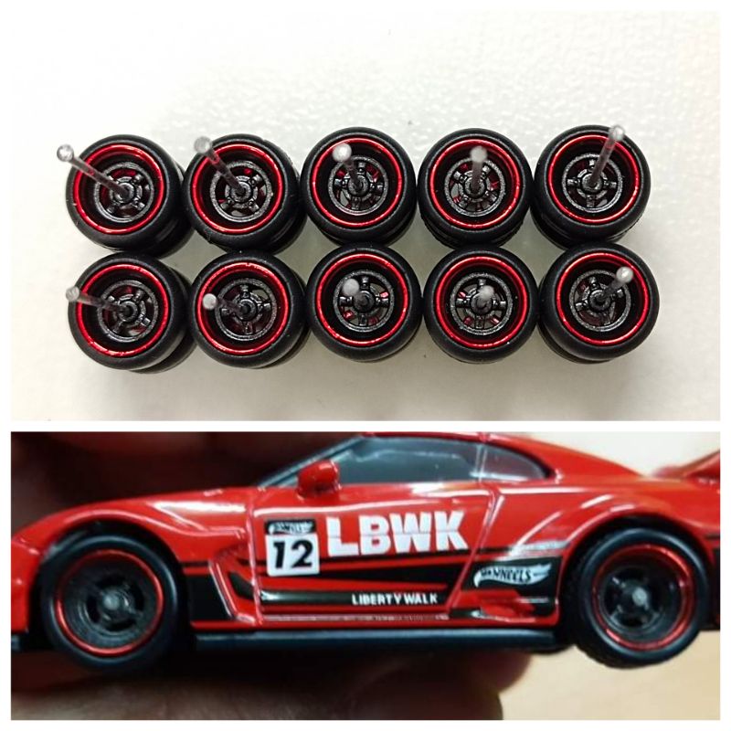 1/64 Tayar Getah Rim Rubber Wheels Hot Wheels Liberty Walk Nissan 35GT ...