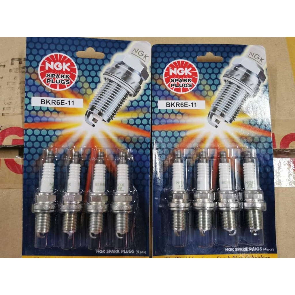NGK Spark Plugs BKR6E11 4 Pieces (100 Genuine Product, Money Back