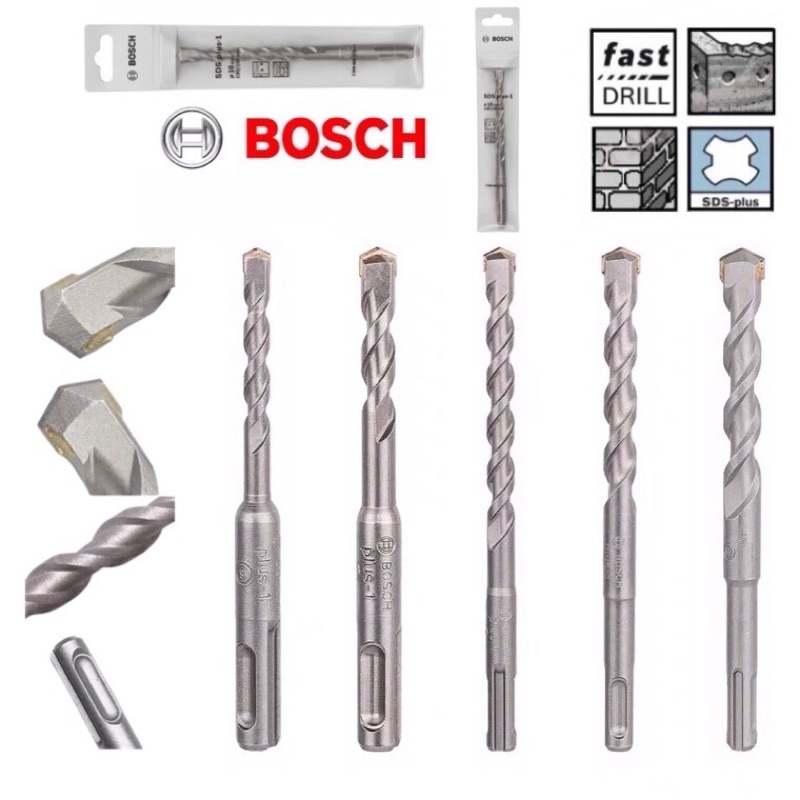 BOSCH SDS Plus 1 Hammer Drill Bit 6mm 8mm 10mm 12mm Mata Tebuk Simen For concrete bricks masonry wall cement Shopee Malaysia