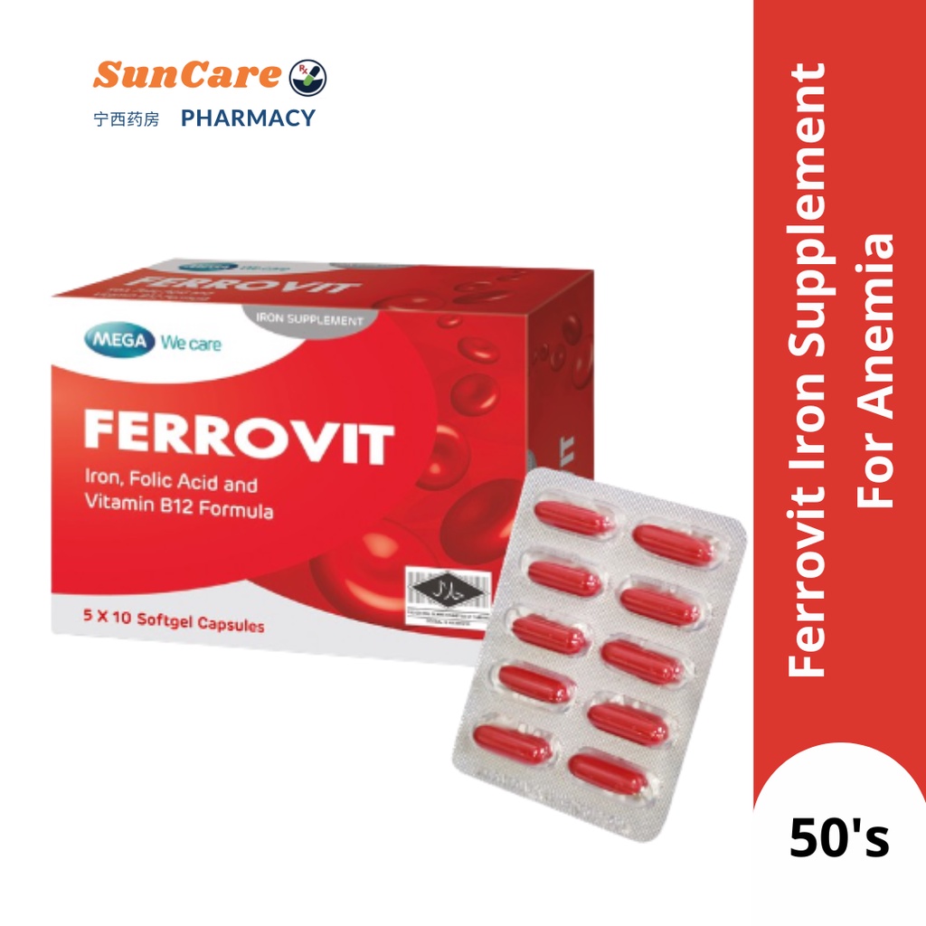 Suncare Pharmacy FERROVIT IRON SUPPLEMENT Iron, Folic acid and Vitamin ...