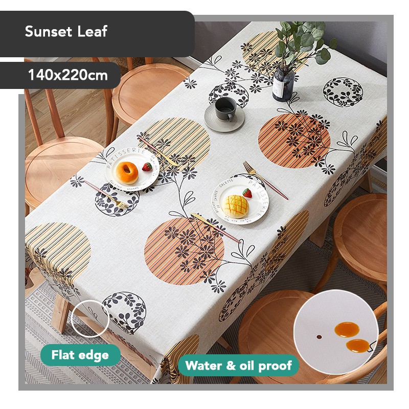 ALAS MEJA MAKAN PVC Waterproof Nice Dining Table Cloth 140x220cm Desks ...