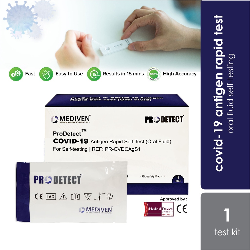 Mediven Prodetect Covid 19 Antigen Rapid Test (Oral Fluid/Saliva) Test