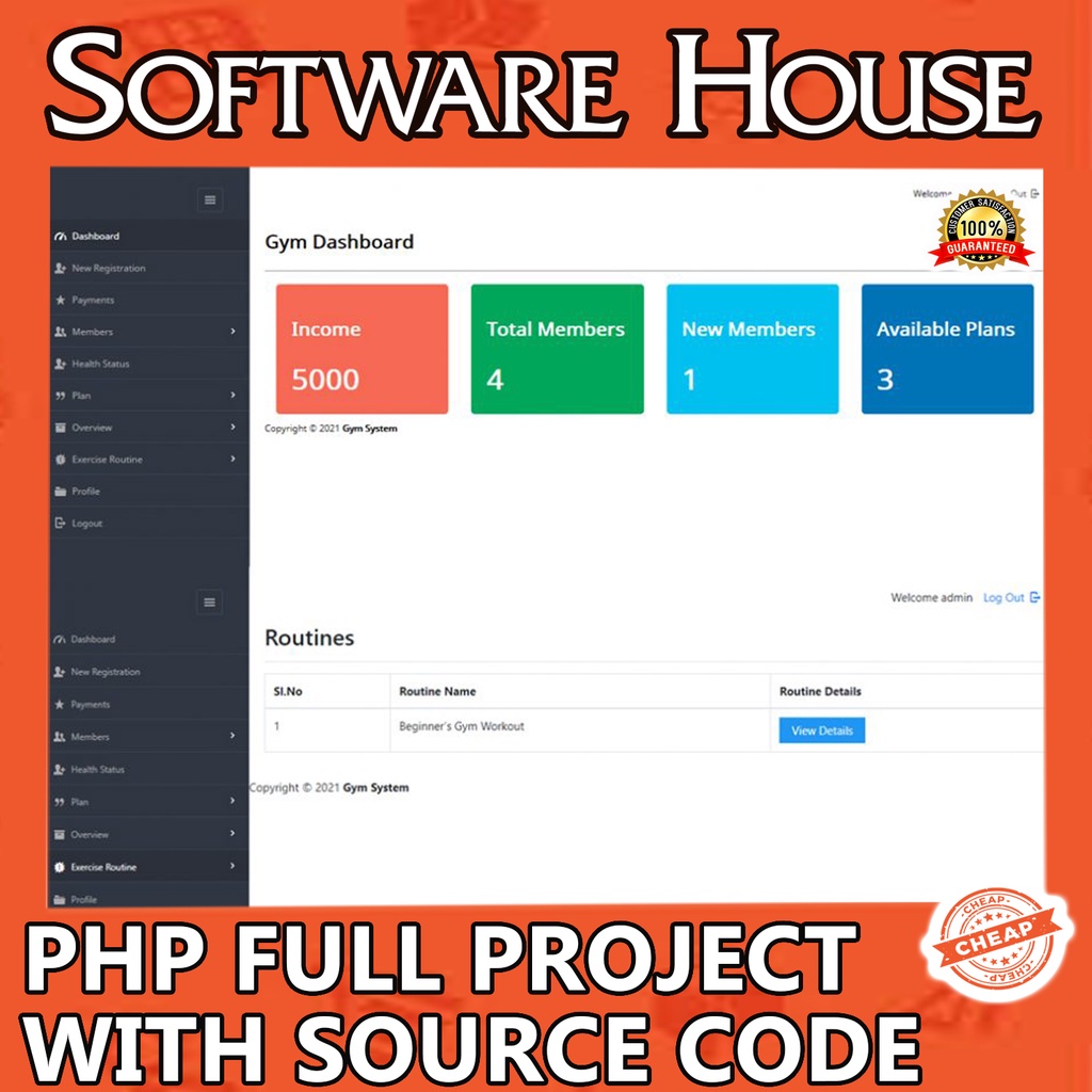Simple Gym Management System Full PHP Project with Source Code | Shopee ...