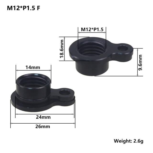 Bike Thru Axle Nuts Set - M12/M15 Thread For Mountain/Road Bikes (Aluminum Alloy)