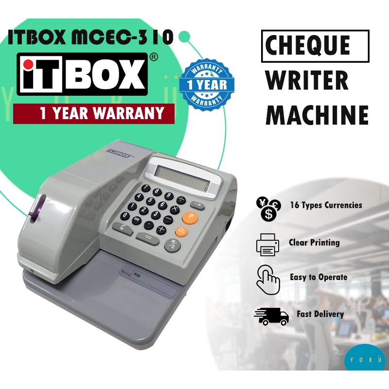 iTBOX Chequewriter Machine MCEC310 Cheque Writer Check Writer