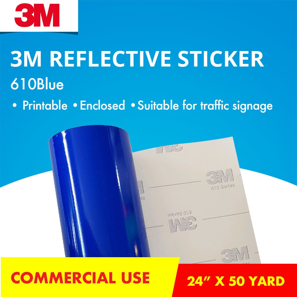 3M 610B (24 inch x 50 yard) Reflective Sticker (Blue - Printable ...