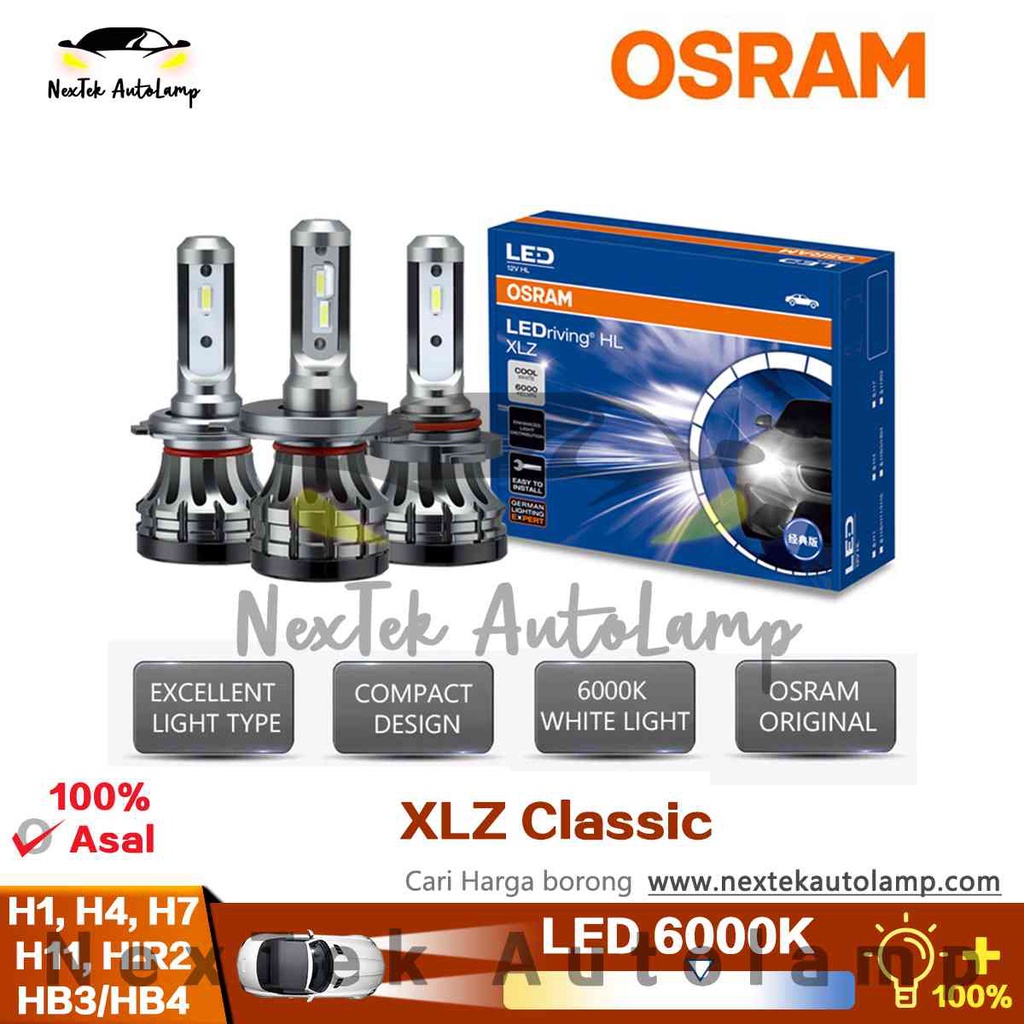 OSRAM XLZ Classic LED H1 H4 H7 H8 H11 H16 HB3 HB4 HIR2 6000K Cool White