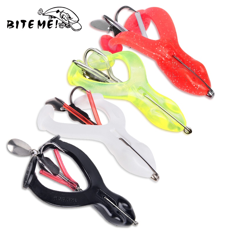 1Pcs Floating Soft Frog Fishing Lure With Double Sharp Hooks Artificial  Simulation Frog Snakehead With Metal Sequin