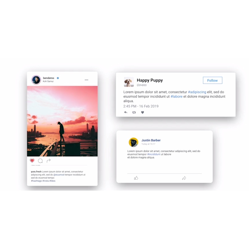 Social Media Post Template - Facebook Twitter Instagram - Animated ...