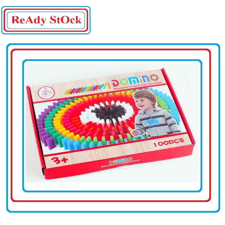 Domino Blocks Puzzle Toy For Kids Wooden Domino Toys with Box ...