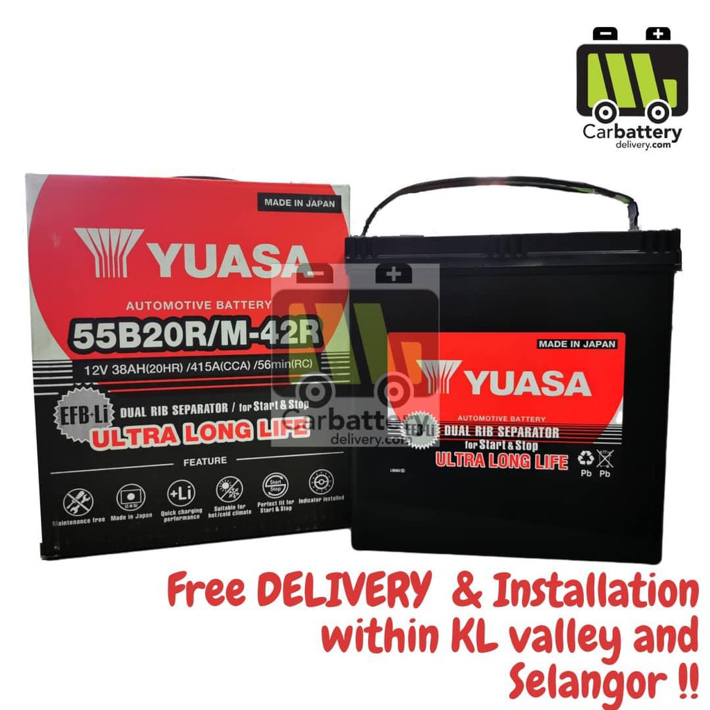 [Installation Provided] Yuasa M42R 55B20R EFB Auto Stop Start Car