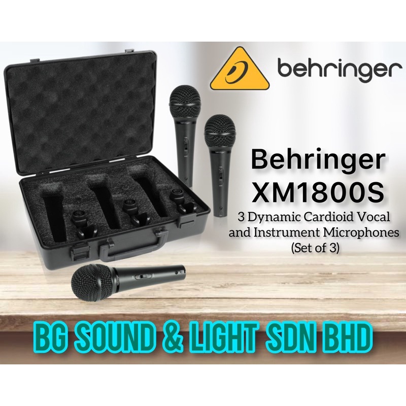 Behringer XM1800S 3 Dynamic Cardioid Vocal and Instrument Microphones ...