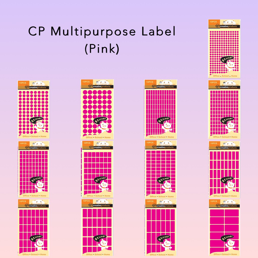 【CP Stationery】Multipurpose Label Sticker SCLS-PK (Pink) | Shopee Malaysia