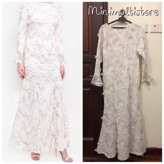 Zalia Applique Mesh Embroidered Dress Preloved Shopee Malaysia