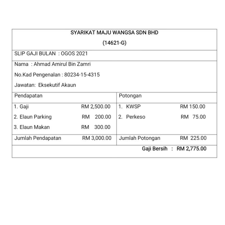 Slip Gaji softcopy boleh edit dan print Shopee Malaysia