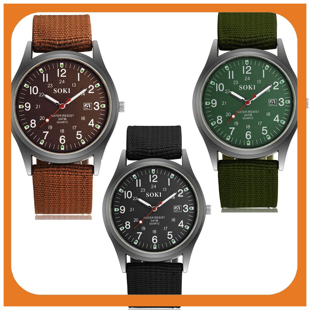 SOKI FashionMen Woven Nylon Belt Calendar Watch | Shopee Malaysia