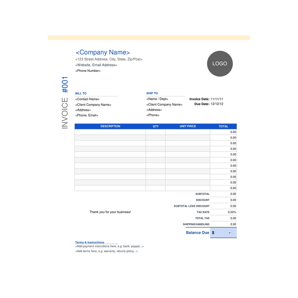 Template Invoice Quotation Receipt Microsoft Excel Business Purpose ...