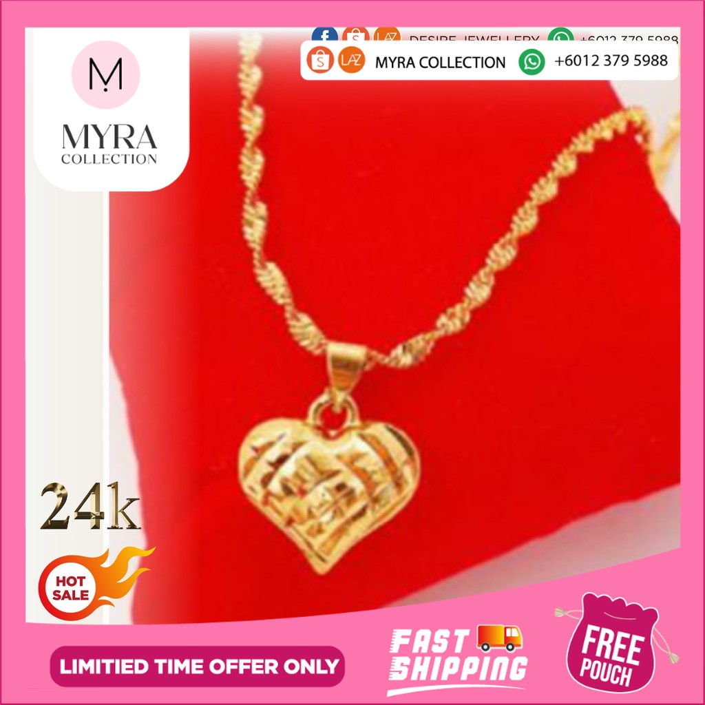 Myra Collection Emas Korea 24k Rantai Leher Gold Plated Shopee Malaysia