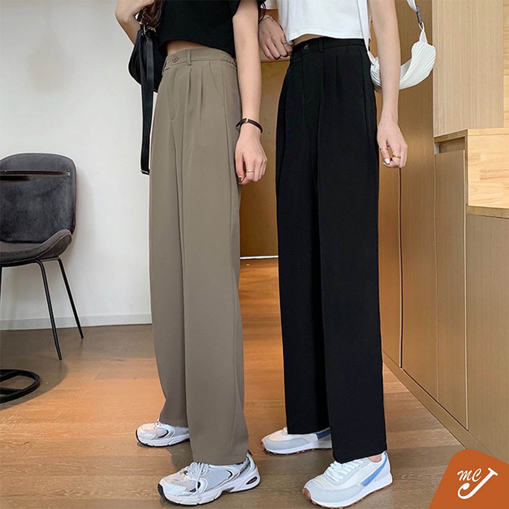 McJoden - MAYA Korean Style Women Straight Leg Long Pants Suit Pants ...
