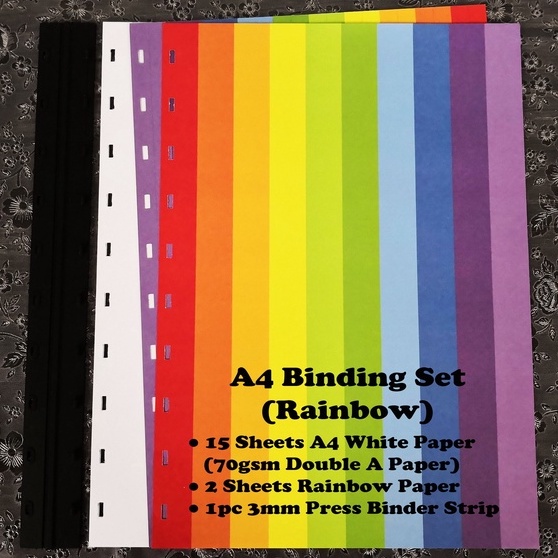 A4 Binding Set Buku Folio Binding Paper With 10 Hole Press Binder