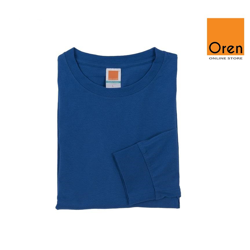 OREN SPORT Long Sleeve Cotton TShirt Unisex Royal Blue CT54