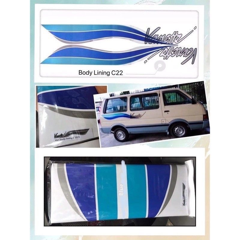 SIDE BODY LINING FOR NISSAN VANETTE C22 ORIGINAL BODY STICKER - BLUE ...