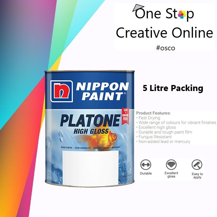 Nippon Paint Platone High Gloss (5L) Exterior / Interior Wood & Metal ...
