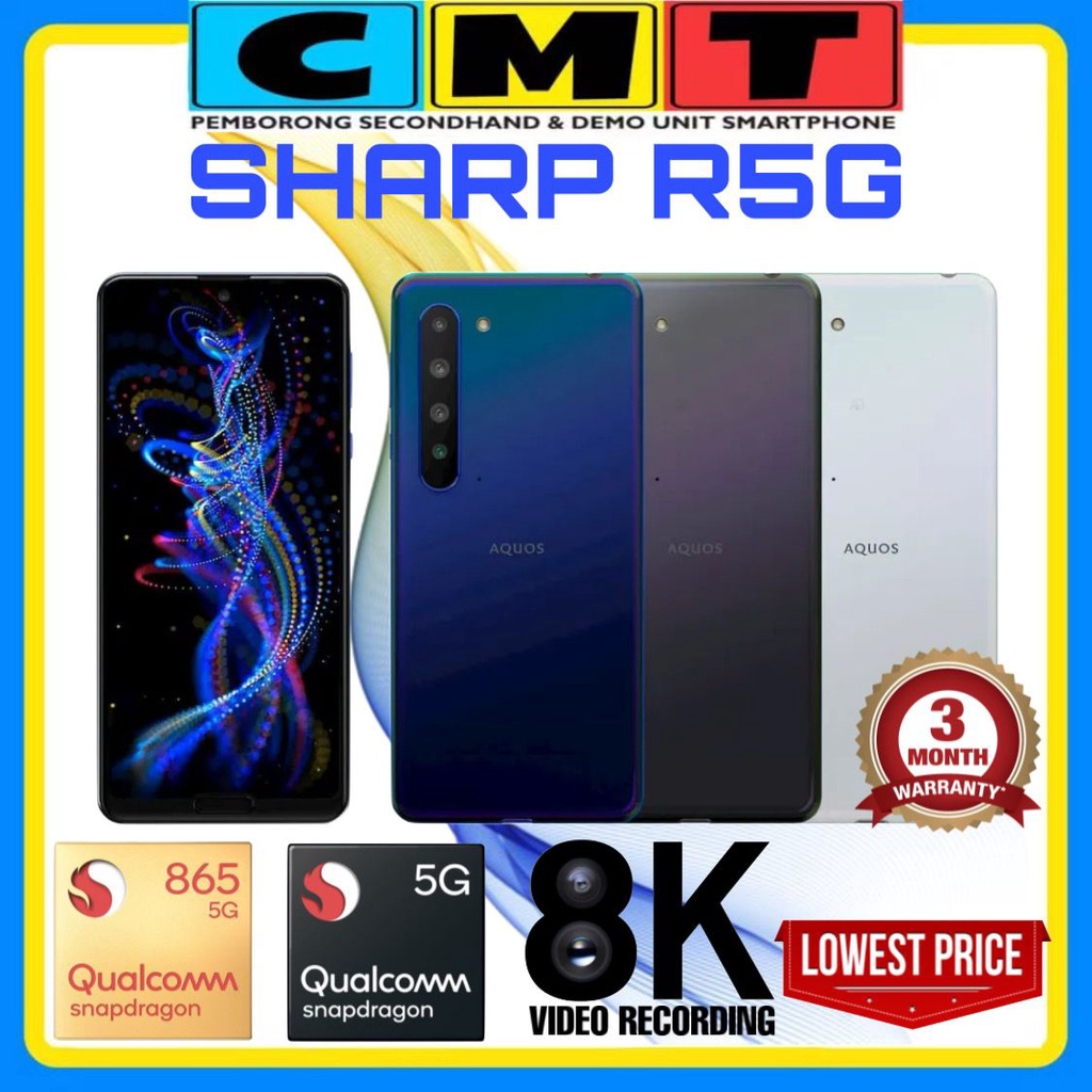 READY STOCK] SHARP AQUOS R5G 12GB+256GB 120Hz 1B Colour