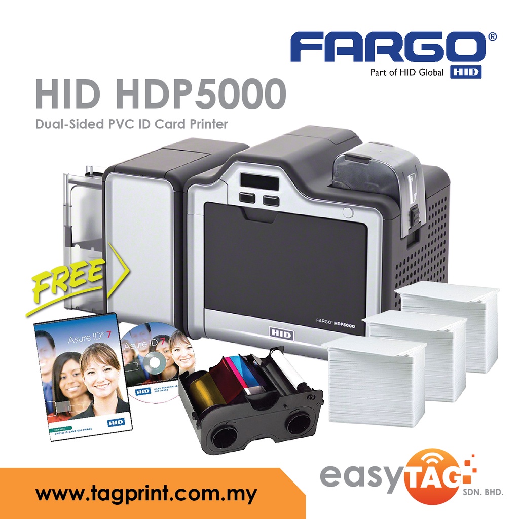 Hid Fargo Hdp 5000 Single Sided Pvc Id Card Printer Shopee Malaysia