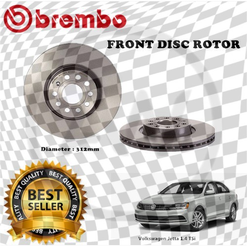 BREMBO Volkswagen Jetta 1.4 TSi Front Rear Brake Disc Rotor