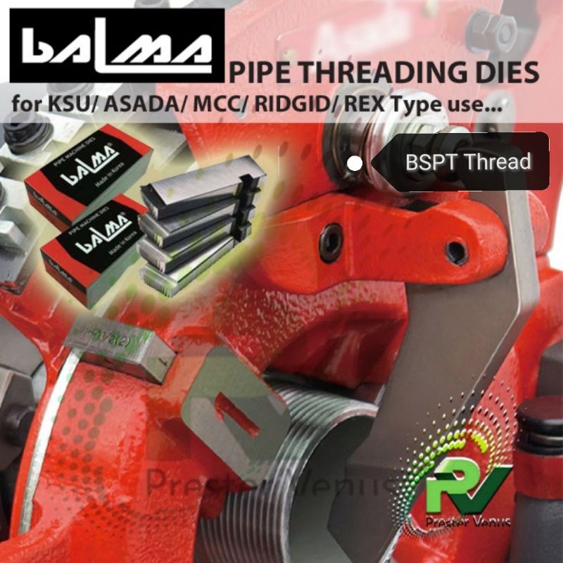 REX / KSU / MCC / RIDGID / ASADA PIPE THREADING DIES SET H.S.S / BSPT