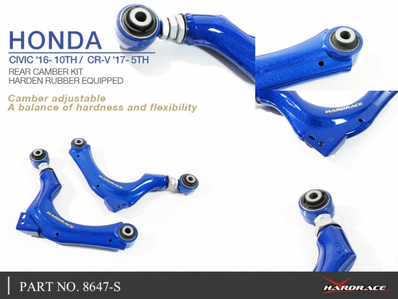 HARDRACE Adjustable Rear Camber Kit for Honda Civic FE FL FC 1.5 FK8 ...