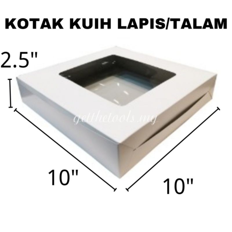 KOTAK KUIH LAPIS TALAM EGG TART BOX 6X6X3 7