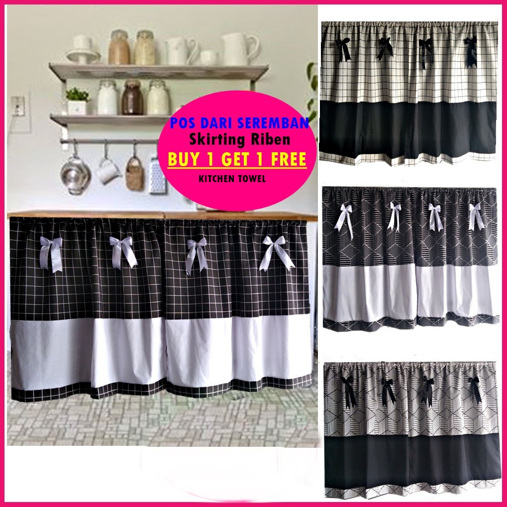 Langsir dapur skirting sinki tirai bawah dapur table top curtain fdecor