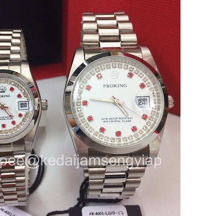 100 Original PROKING Men Women Couple Set Watch Classic Quartz Analog Stainless Steel Watch Shopee Malaysia