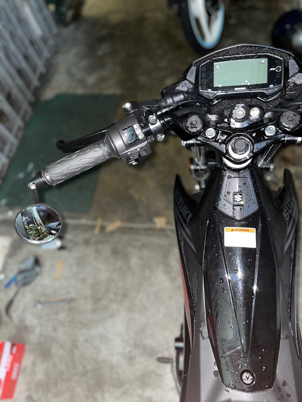 Round Bar End Rear Mirrors Motorcycle Side View Mirror side mirror for ...