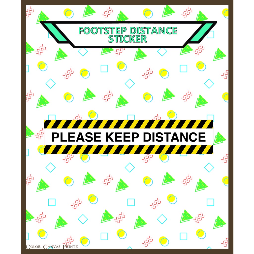 KEEP DISTANCE SOP WORNING FLOOR STICKER | Shopee Malaysia
