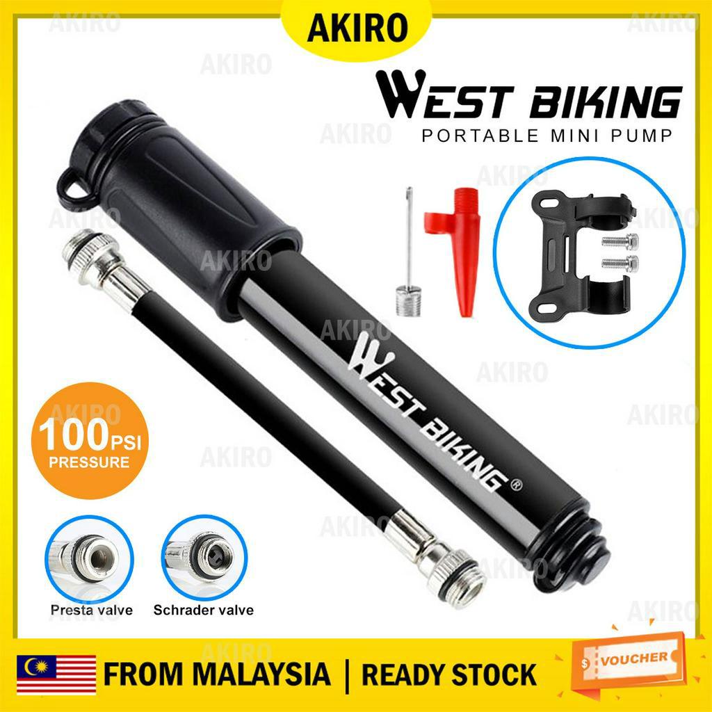 Bike Pump With Presta & Schrader Valves, 100 Psi Bicycle Pump For