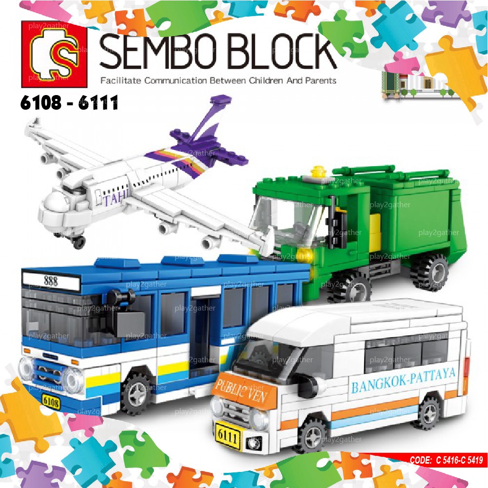 SEMBO 6108-6115 Thailand Vehicle Thai Transportation Series 8 Design ...
