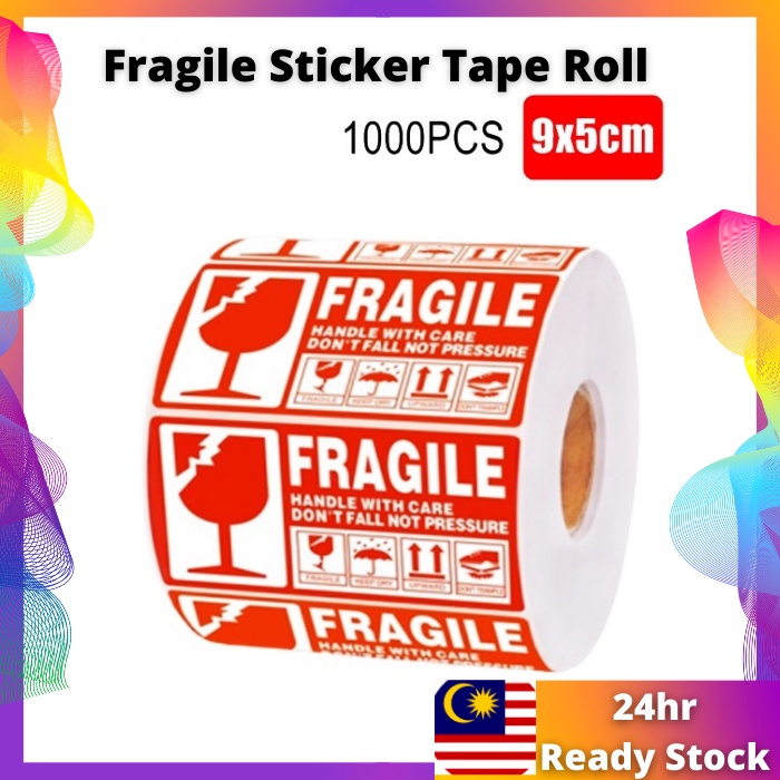 Fragile Sticker Tape Roll 1000pcs Stiker Fragile Mudah Pecah untuk ...