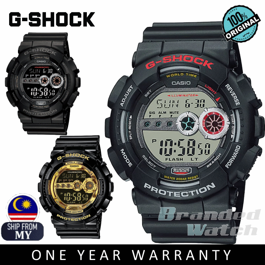 G shock gd 100 black outlet gold