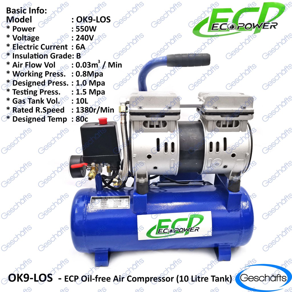 ECP OilFree / Oil less Air Compressor 550W x 10 Liter Shopee Malaysia