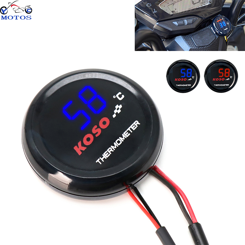 Motorcycles Water Temperature VoltageTime RPM Tachometer Norxi Mini 4 In 1 Led Digital Display Quad Meter - Foto 9