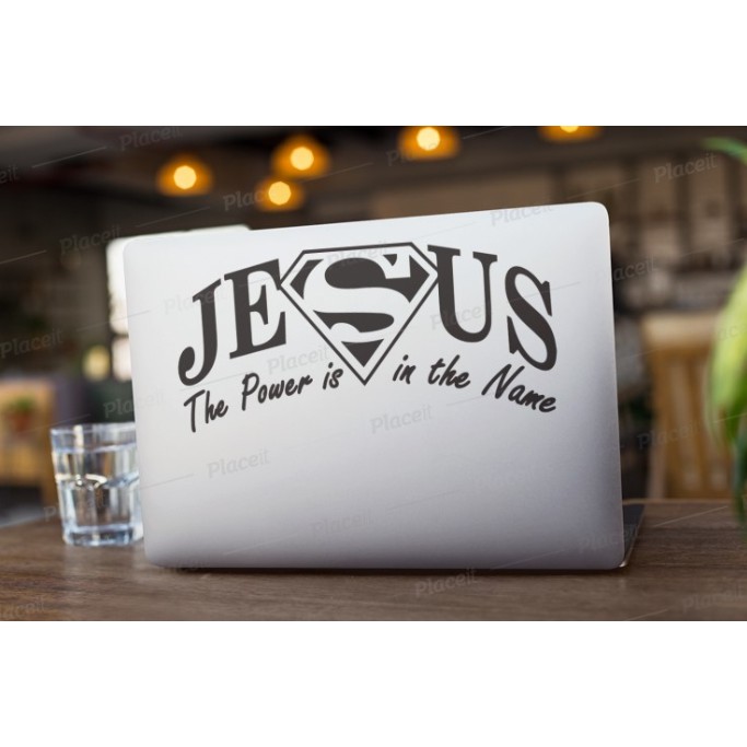 Cutting Sticker Jesus Jesus Power Name Christian Laptop Sticker ...