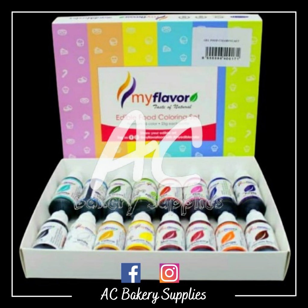 [HALAL] MyFlavor Food Coloring Set Gel / Oil / Water / Airbrush 16