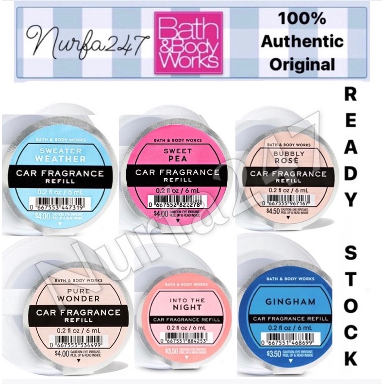 Bath and body works car perfume fragrance refill scentportable