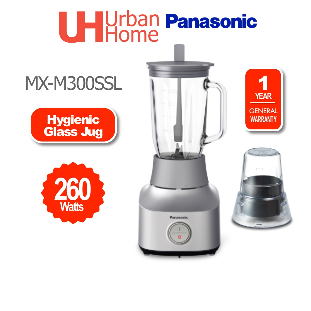 Panasonic Glass Jug Durable & Hygienic Blender with Dry Mill (1.0L) MX