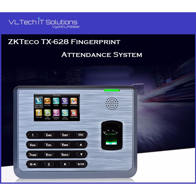 Zkteco tx 628 fingerprint attendance system with lan usb port for
