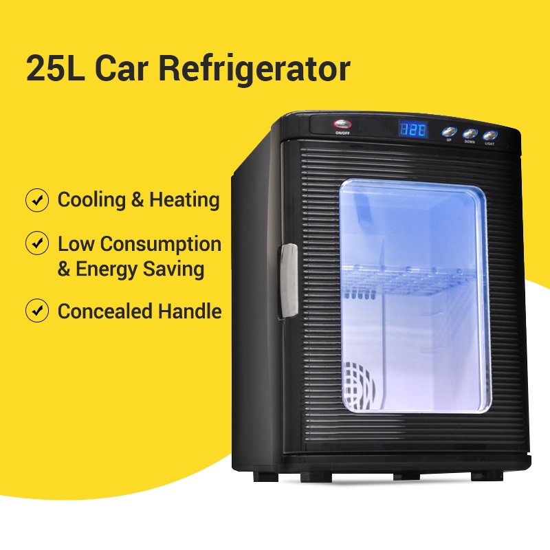 25L 12V/220V Food Fridge Warmer Cooler Refrigerator Box Thermoelectric Reptile Egg Incubator