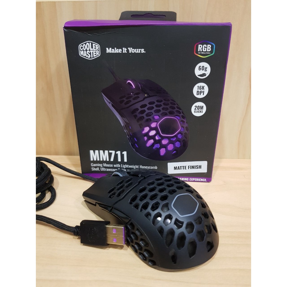 [USED] Cooler Master MM711 Lite Lightweight Gaming Mouse (60g) | Shopee ...
